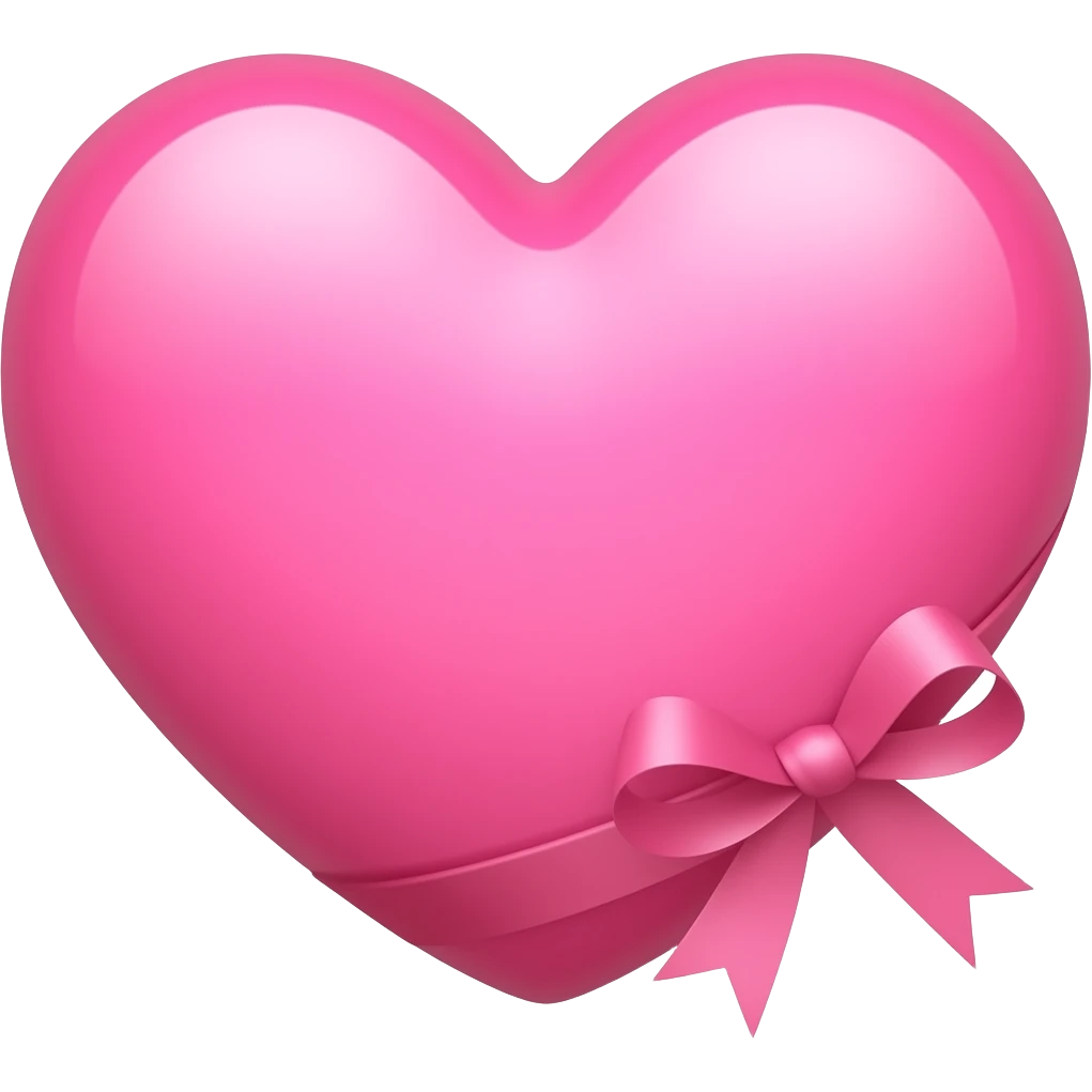 O inima mare roz cu fundita🎀roz emoji