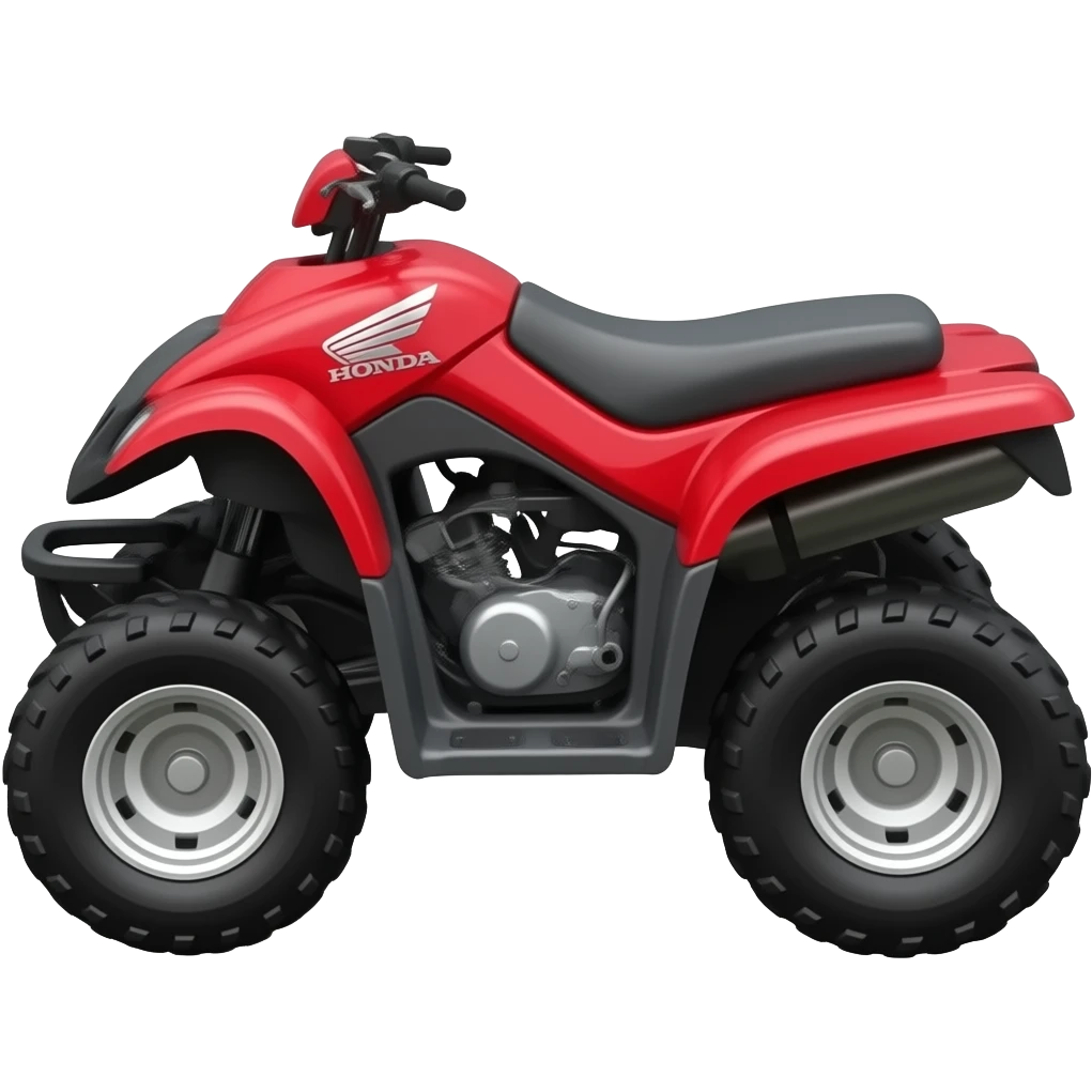 Red Honda TR 420 quad, single seat, without Roll cage, without emoji