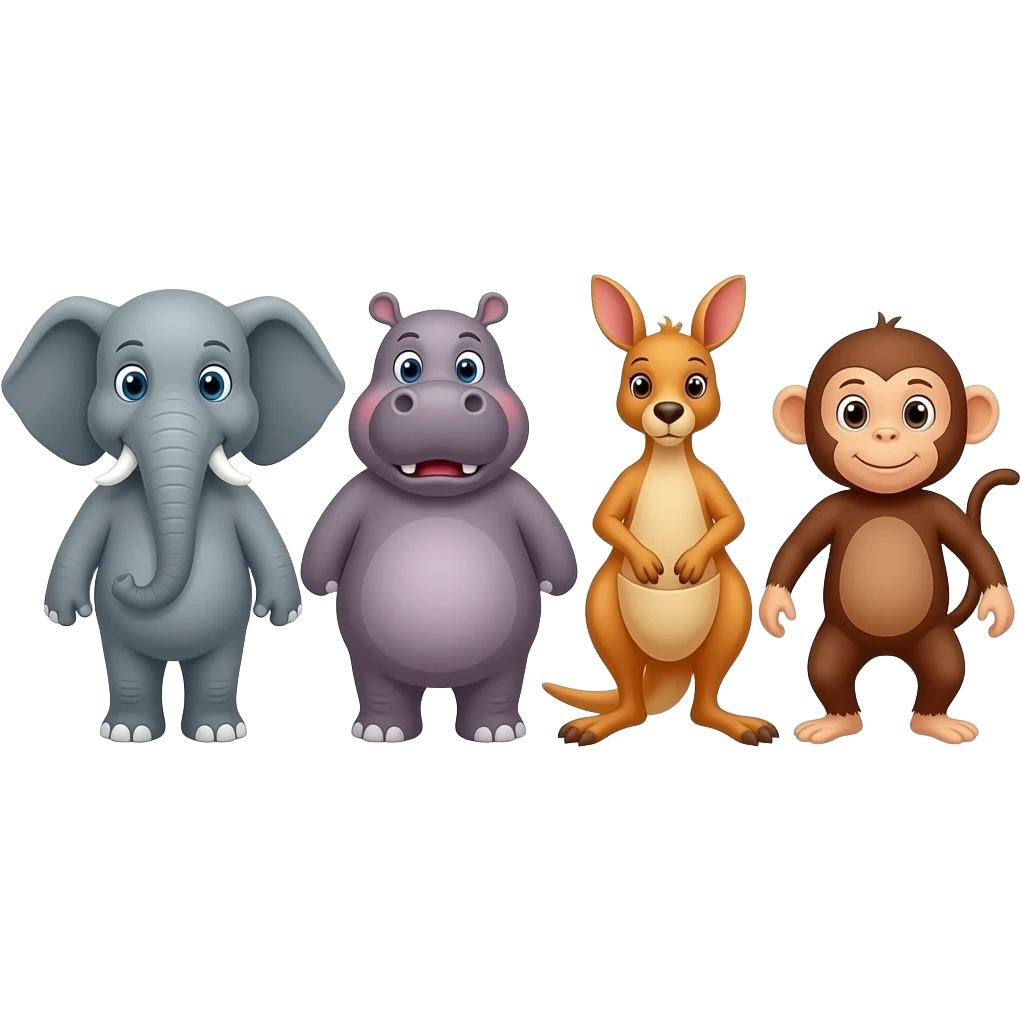 🐘🦛🦘🐵 head shoulders knees and toes by bungalow studios emoji | AI Emoji ...