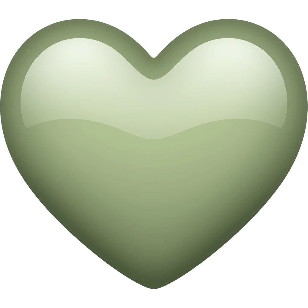 Sage colored heart emoji