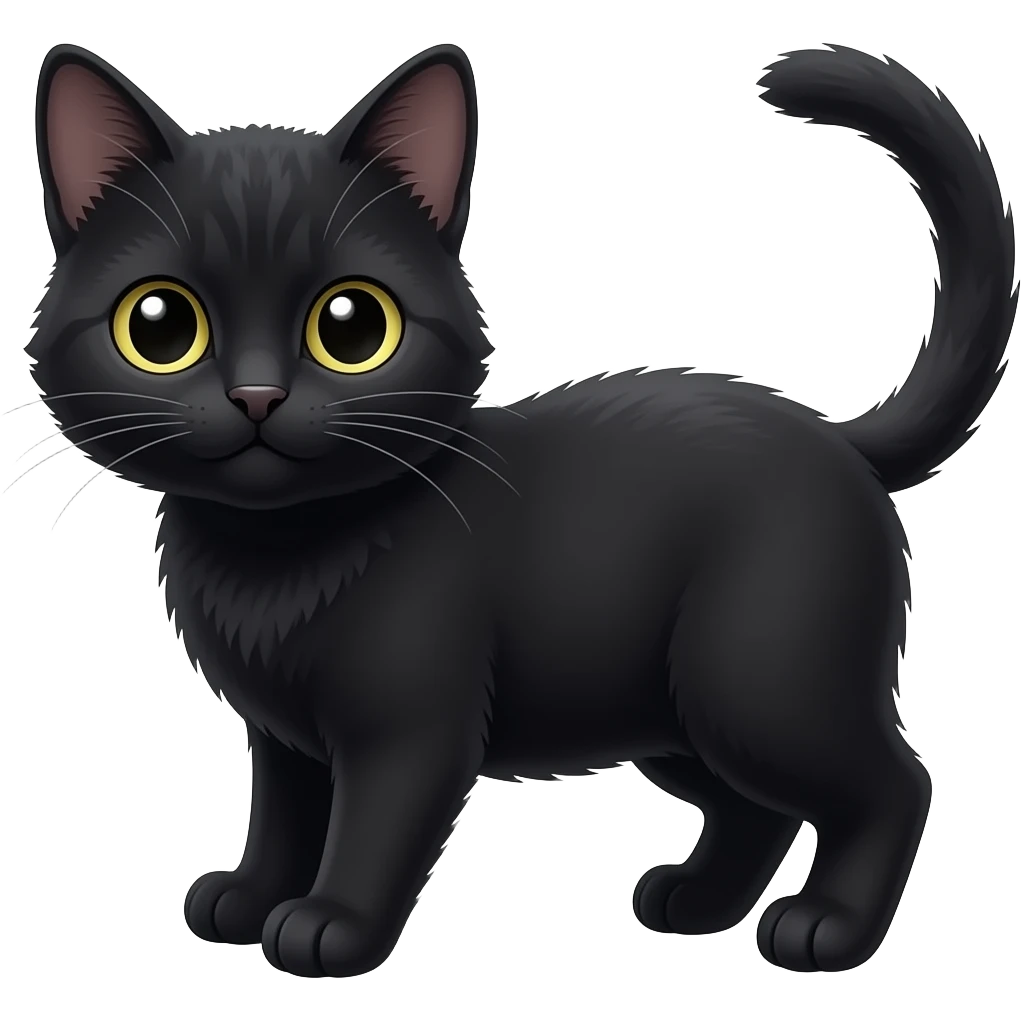 black kitten emoji