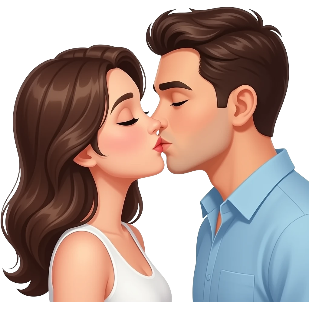 Sexy couple kissing emoji