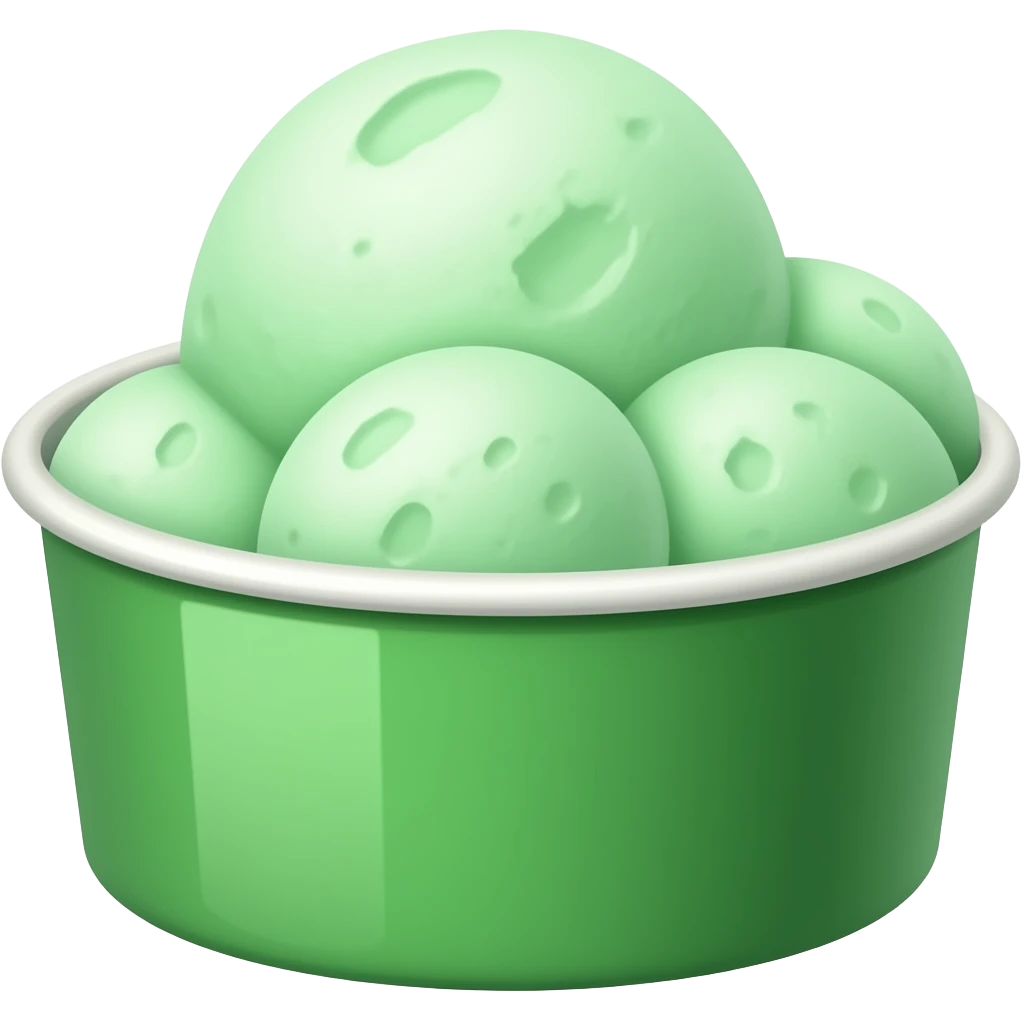 sage light green balls of ice cream in a green cup emoji