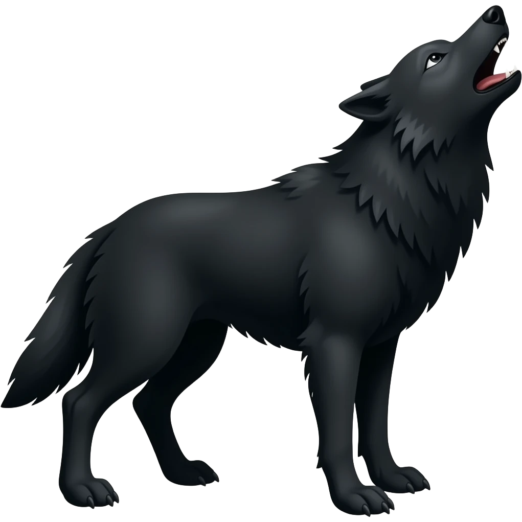 Lobo preto uivando emoji