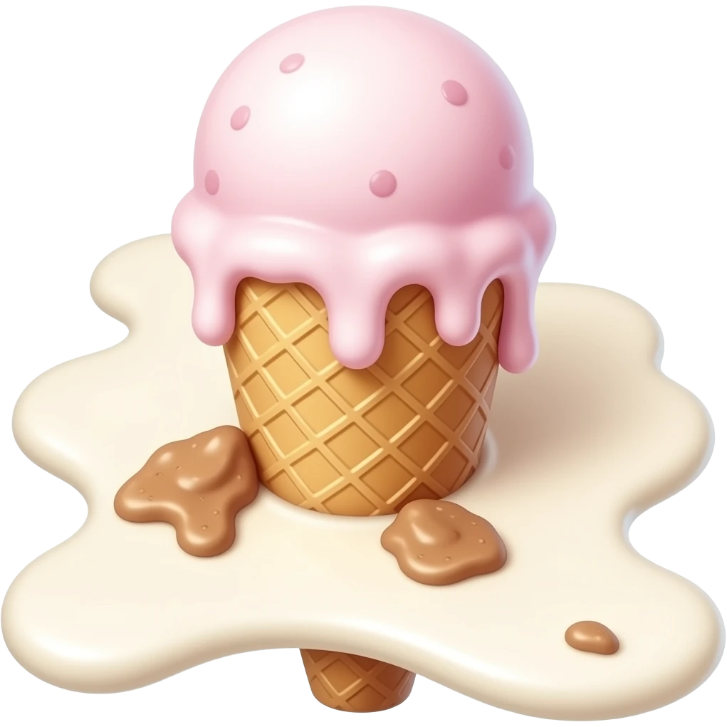 Ice cream cone with shit emoji