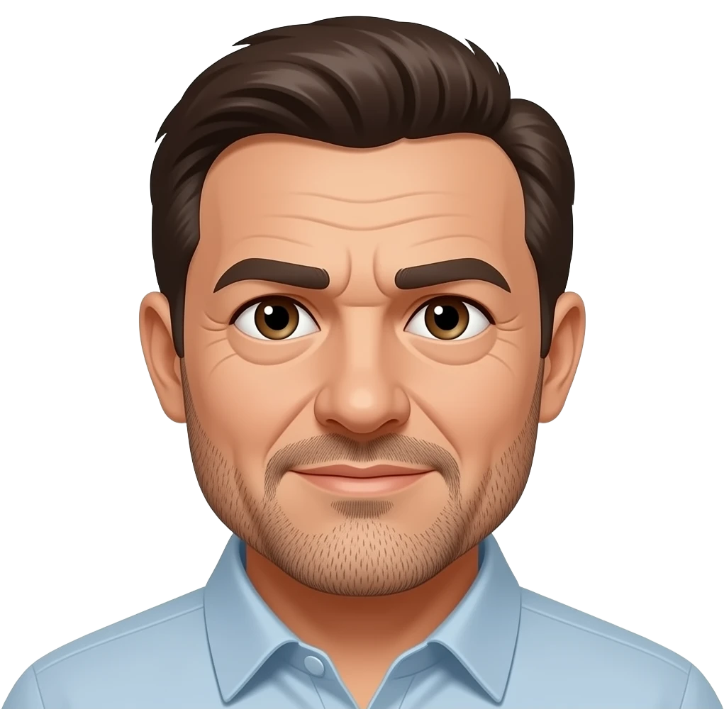 With wrinkles and unshaven look emoji