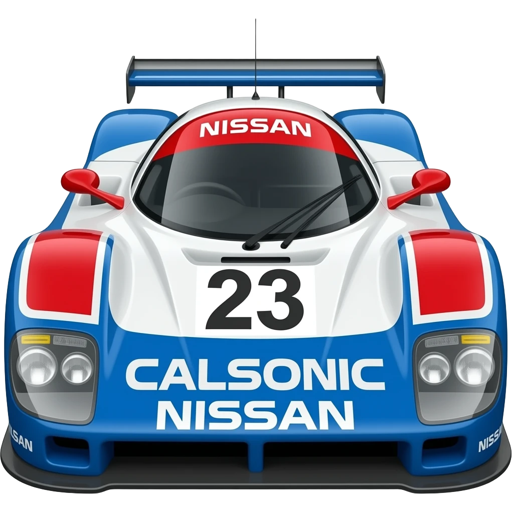 1991 Nissan R91cp LeMon race car, #23 Calsonic Nissan race livery emoji