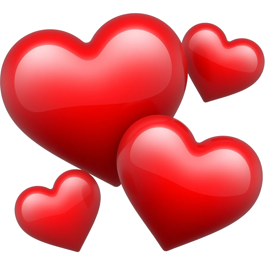 Red hearts emoji
