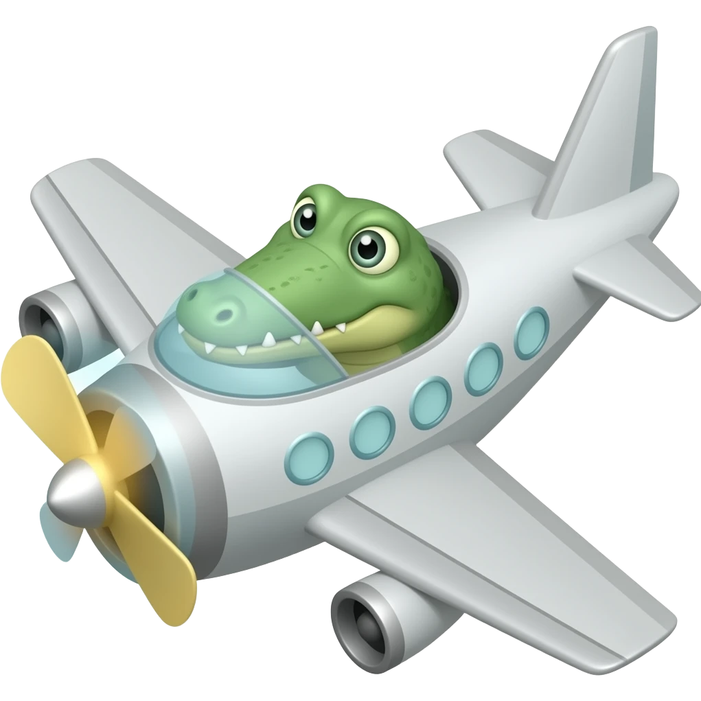 A plane with a crocodile head emoji
