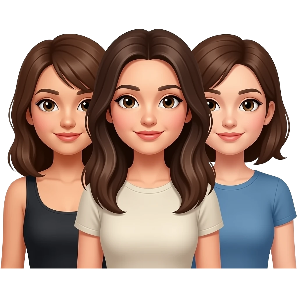 Throuple brunettes emoji