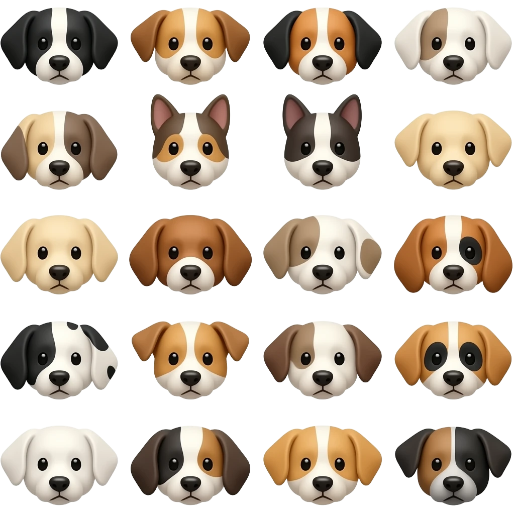 many dog faces emoji