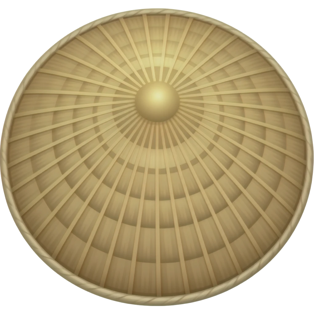 Chinese wide kasa hat emoji