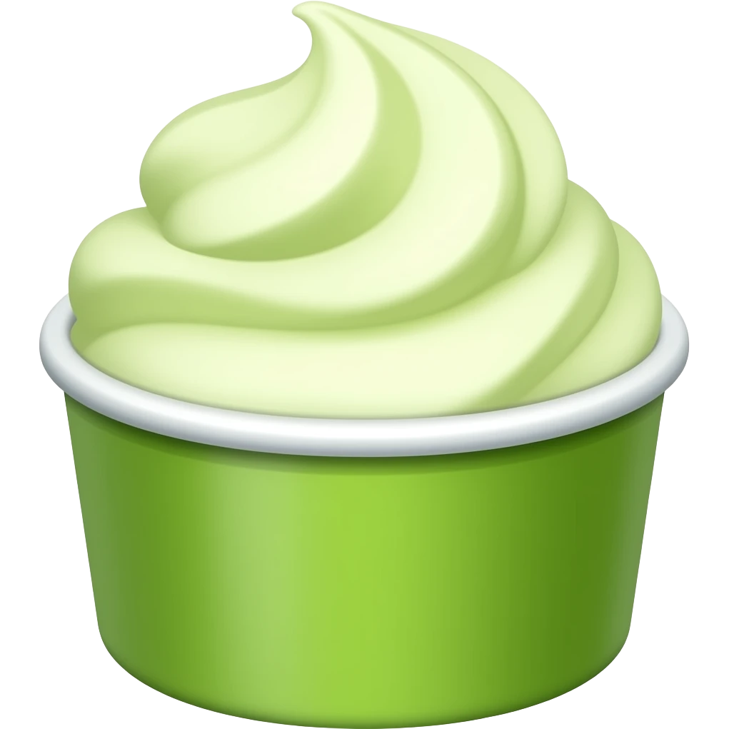 light green ice cream in a green cup emoji