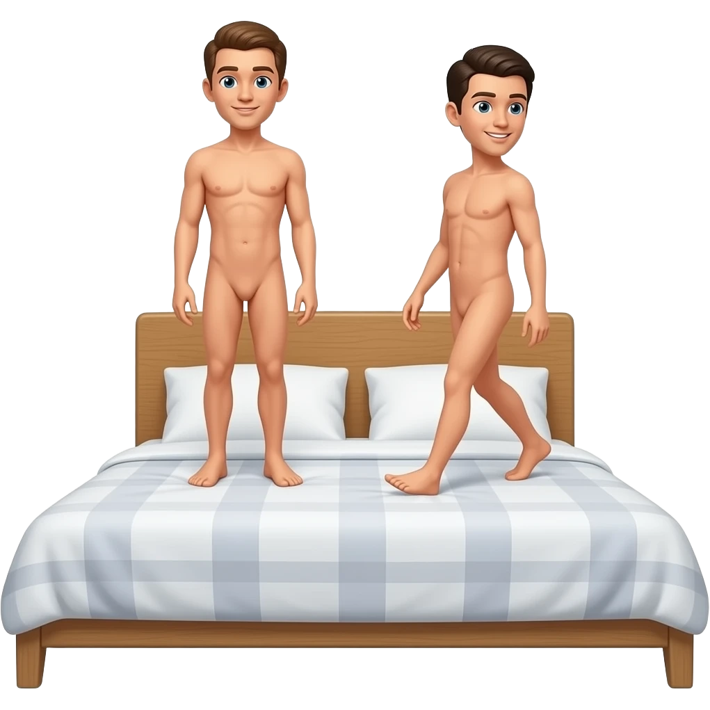 2 mans 🧍🚶🛏️ naked emoji