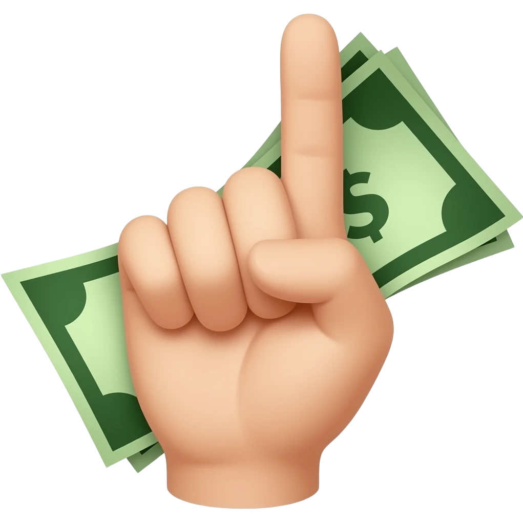 Hand gesture for money emoji