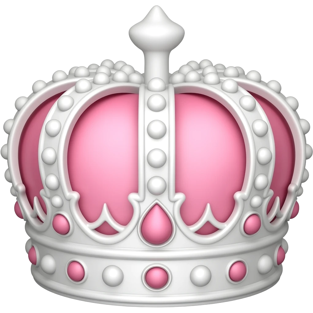 pink and white princess crown emoji