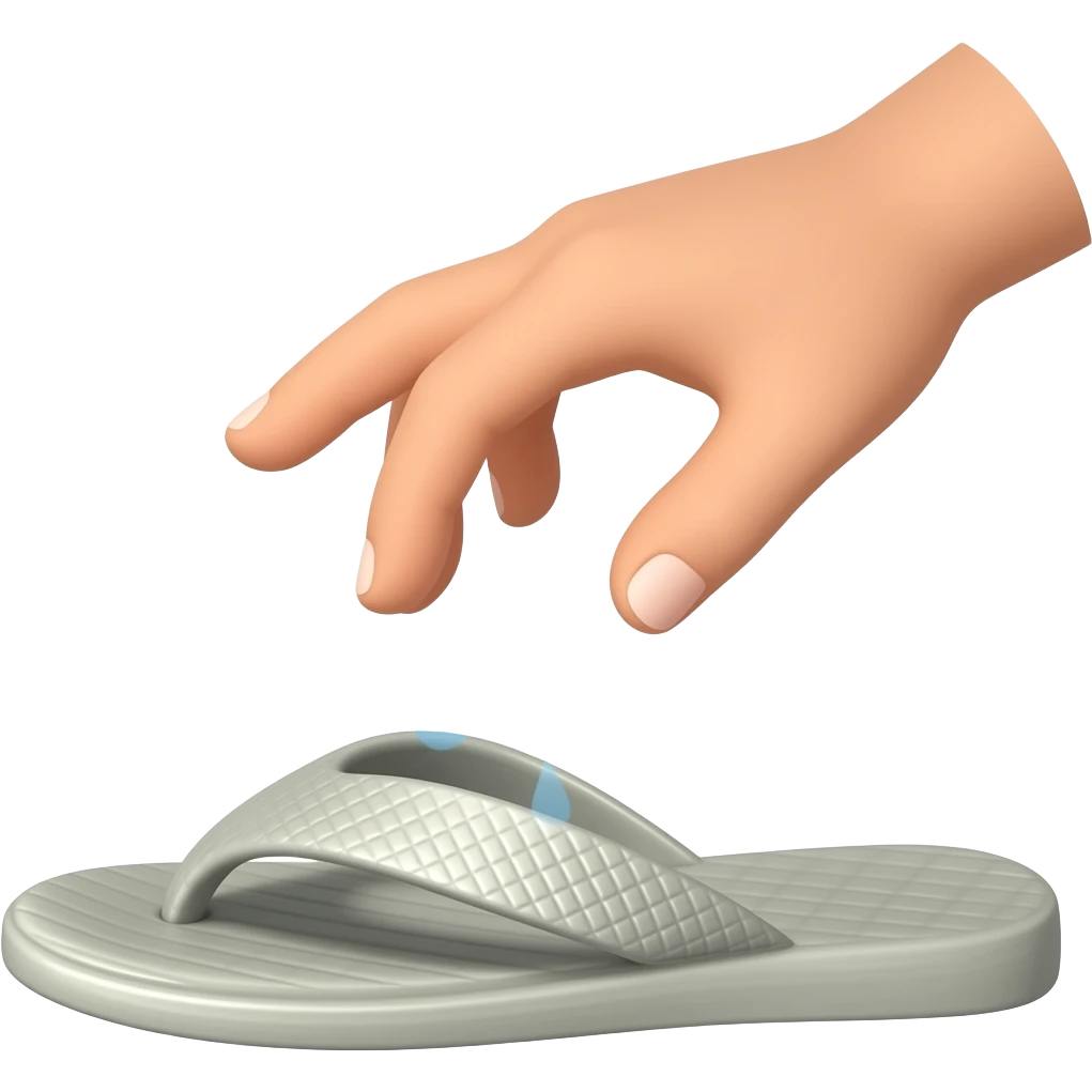 Hand catching a slipper emoji