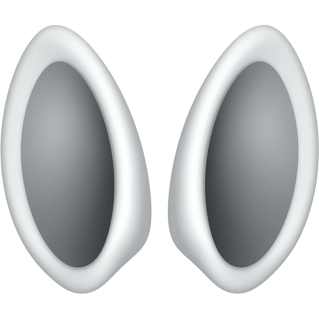 White dark gray ears emoji