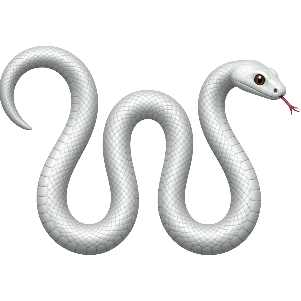 white elegant snake formed into the letter W emoji
