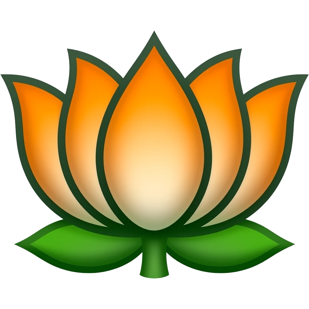Bharatiya Janata Party saffron and green lotus symbol emoji emoji