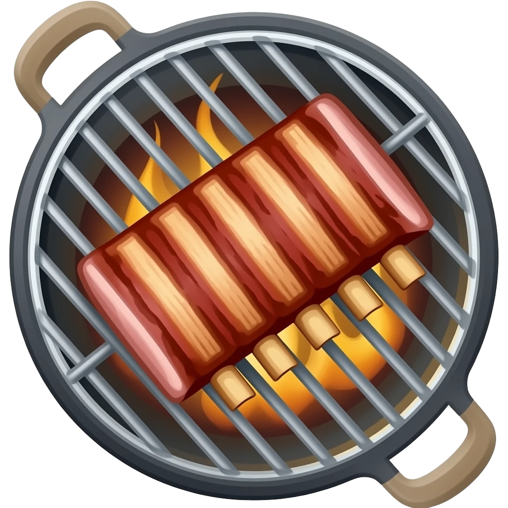 Smoking ribs on a grill emoji