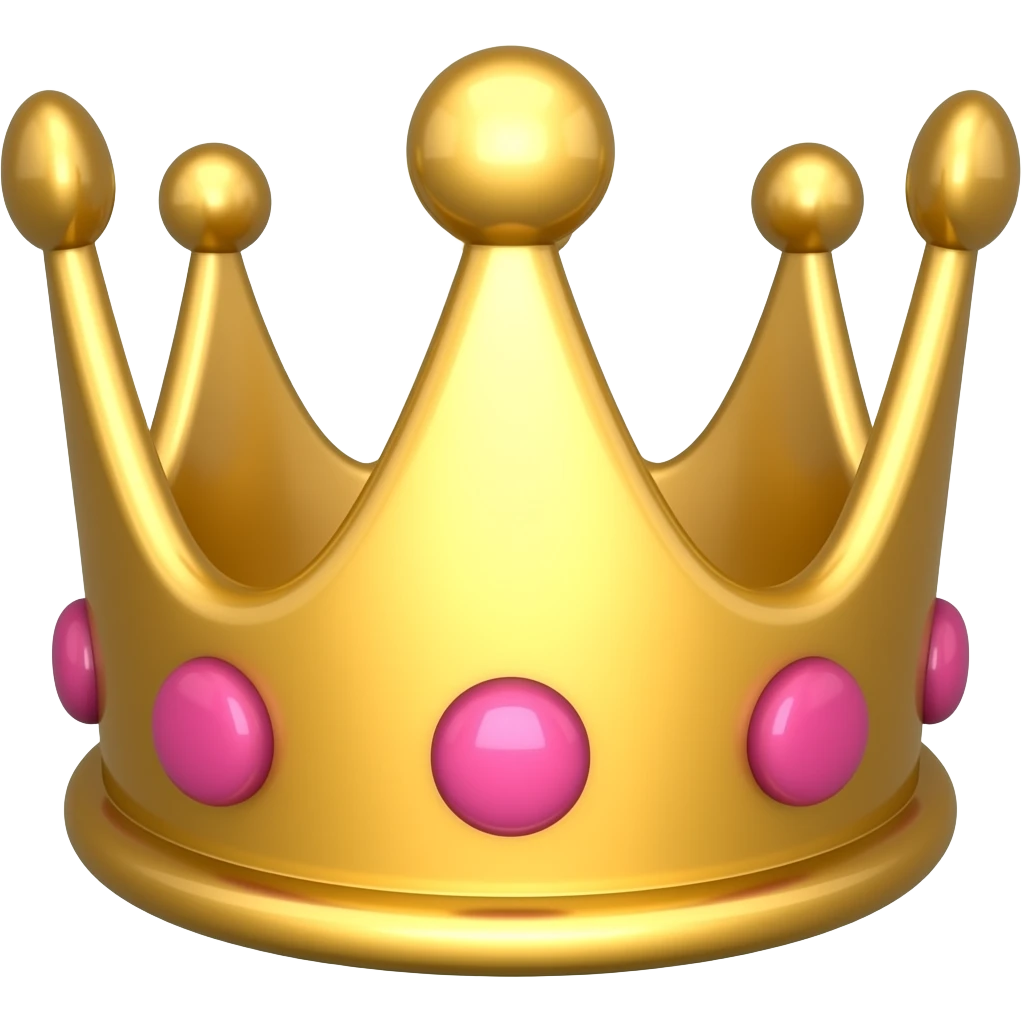 pink and yellow crown emoji