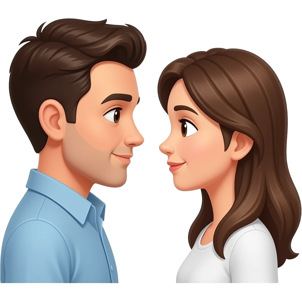 Man and woman facing each other emoji