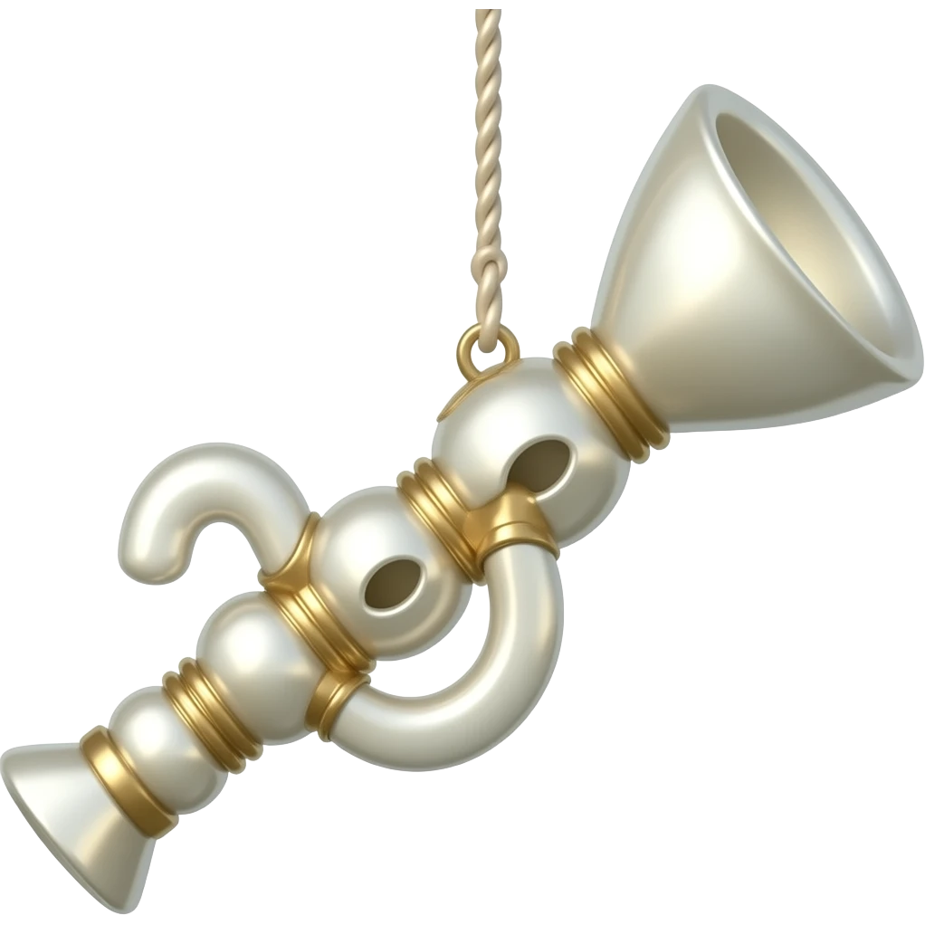Krishna flute like pearls are hanging emoji