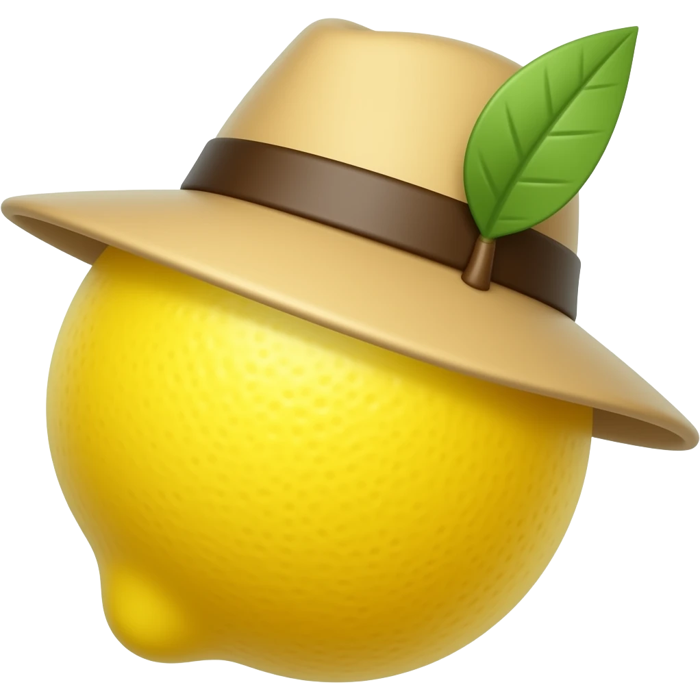 Lemon with a hat emoji