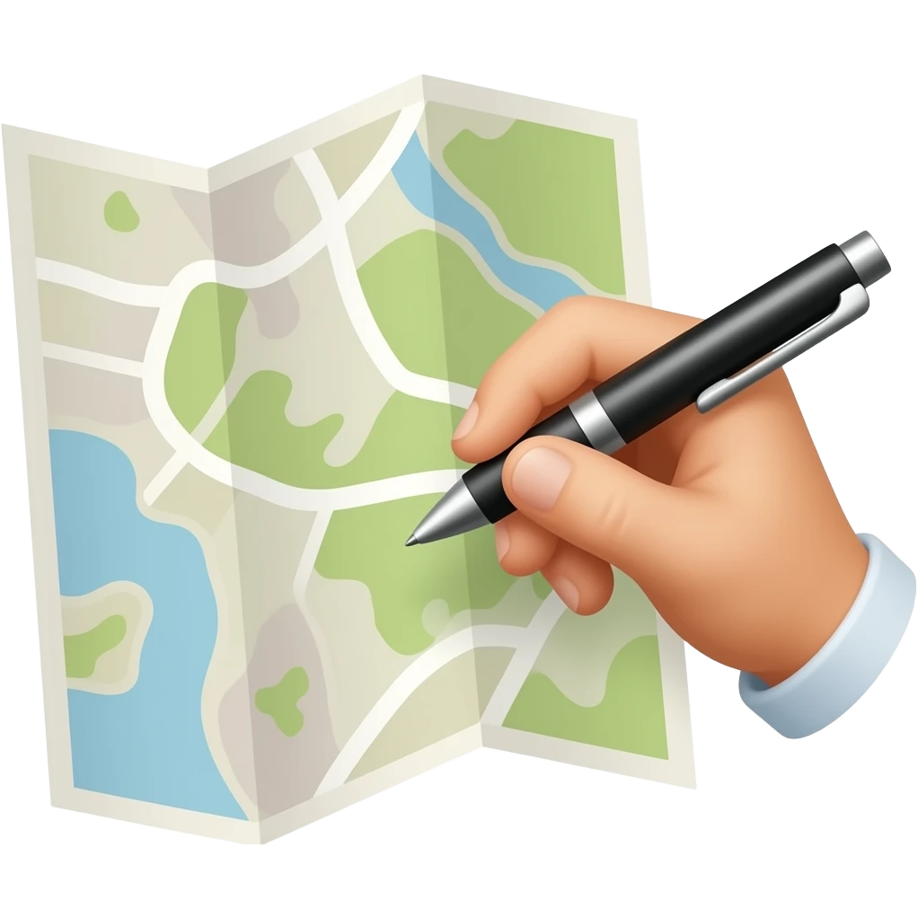 Draw with pen Hand  ON THE MAP emoji