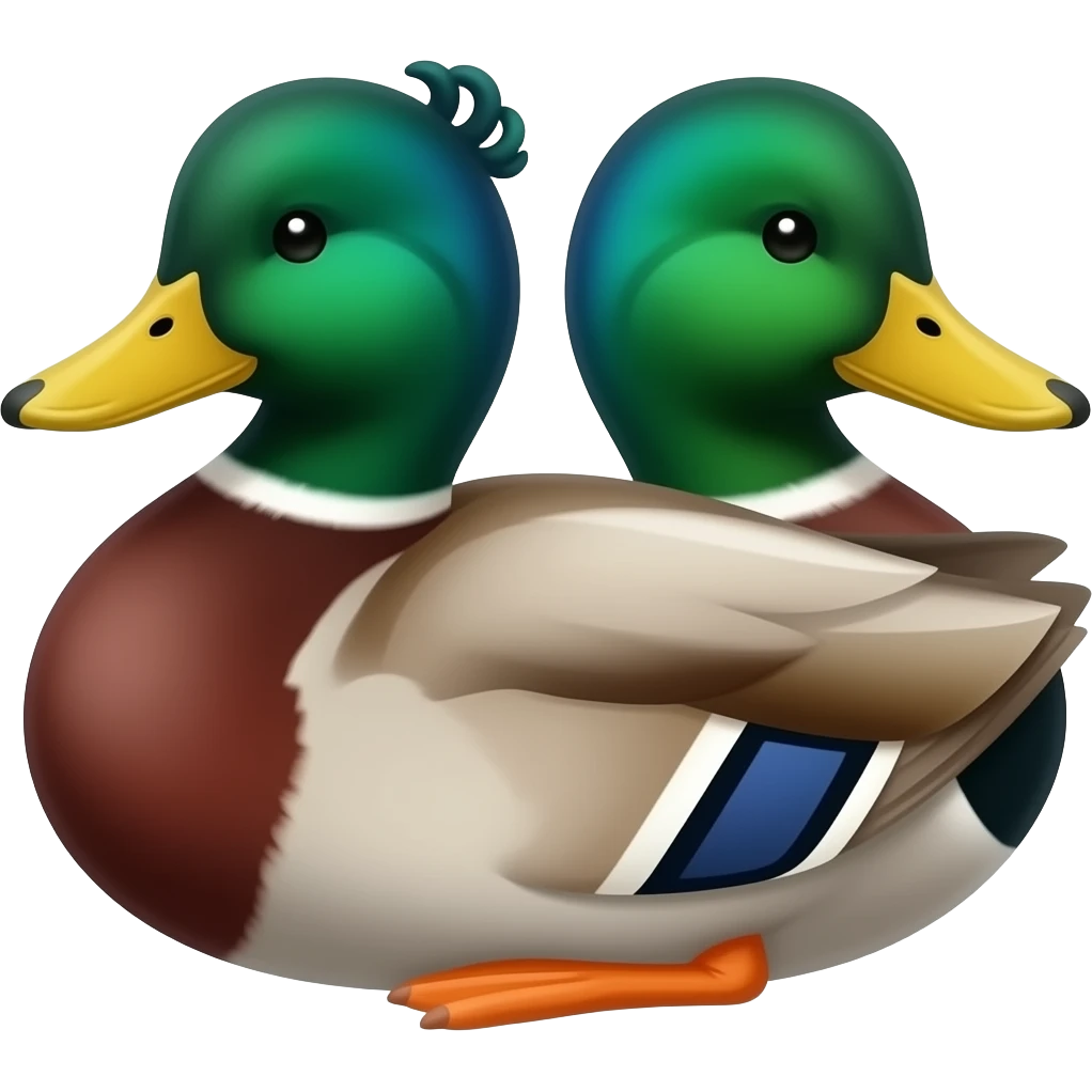 A pair of ducks snuggled together emoji