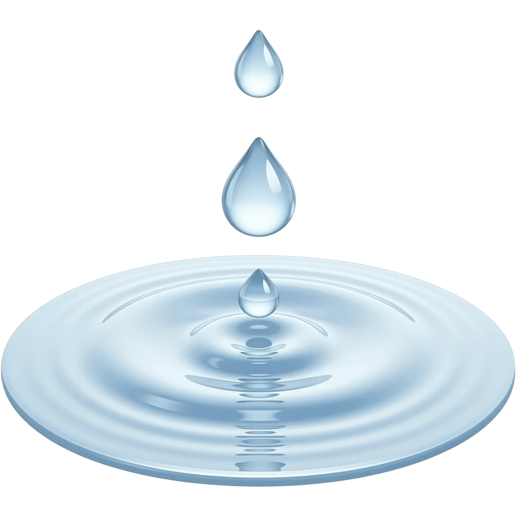 Droplets dropping into a white milky puddle emoji