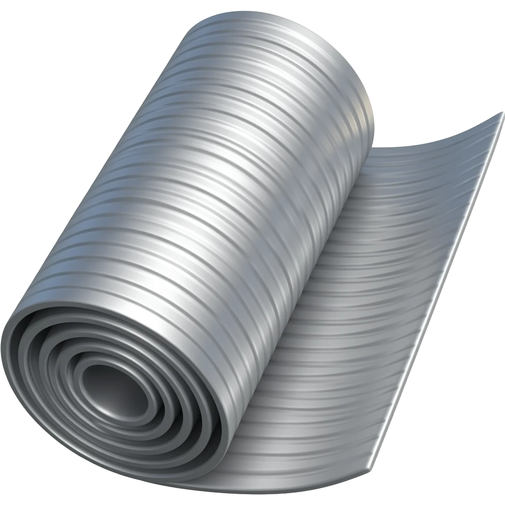 rolled metal sheet very soft textures no hard edges and reflections, cartoon style emoji
