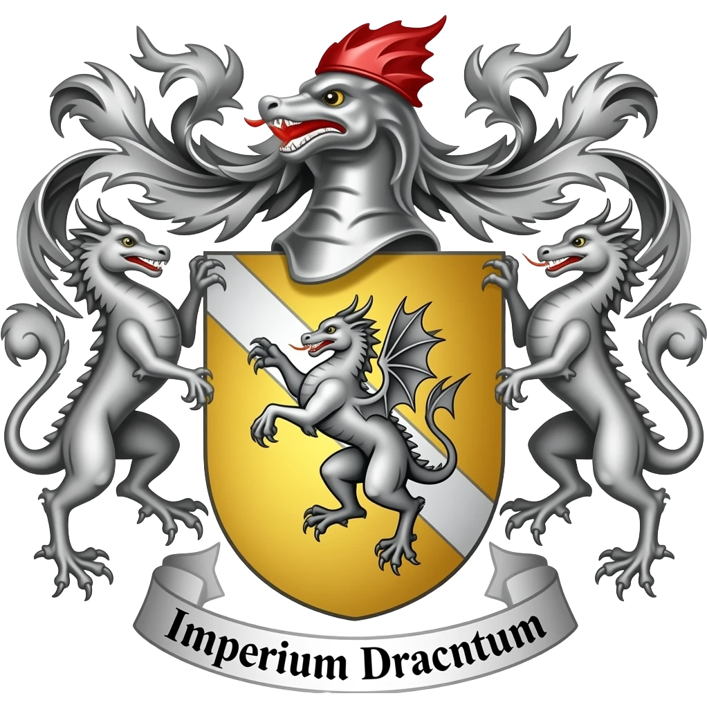 Coat of arms of male dragons with the inscription: "Imperium Dracontum" emoji