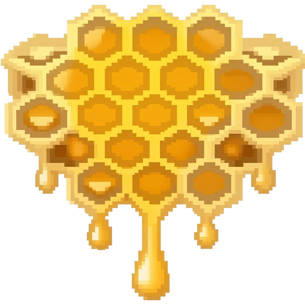 pixel dripping honey with honeycomb emoji