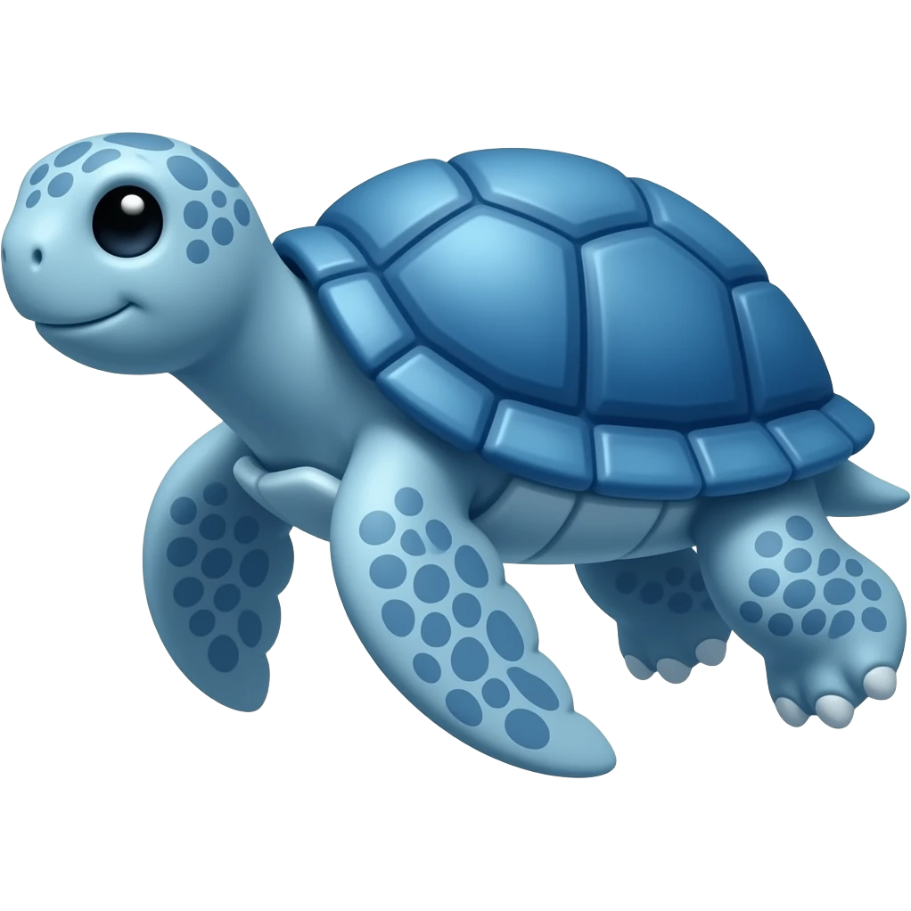 Una tortuga azul emoji