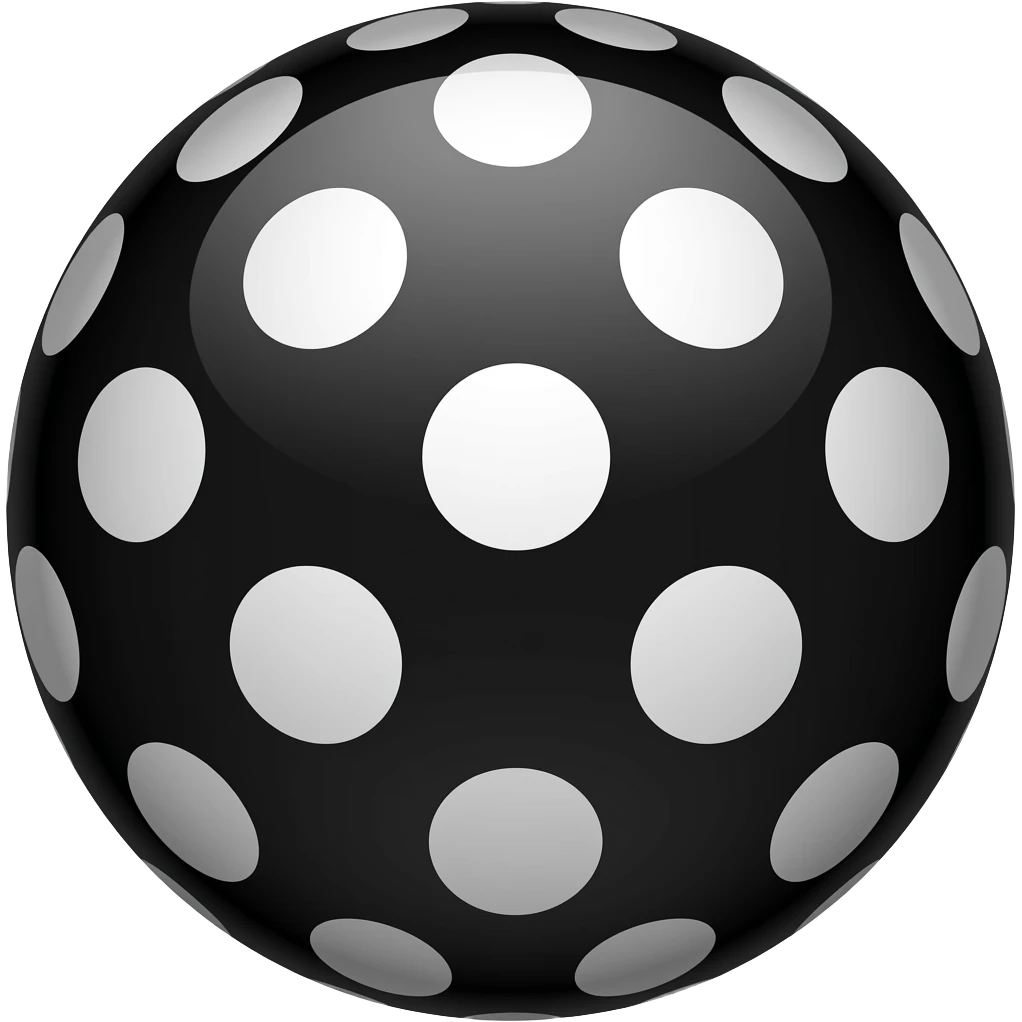 Black with white polka dots emoji