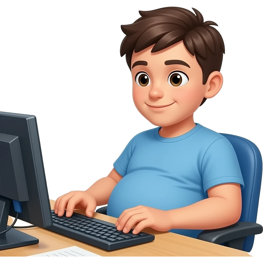 Chłopak ma 14 lat z bardzo dużym brzuchem w pracy sieci emoji