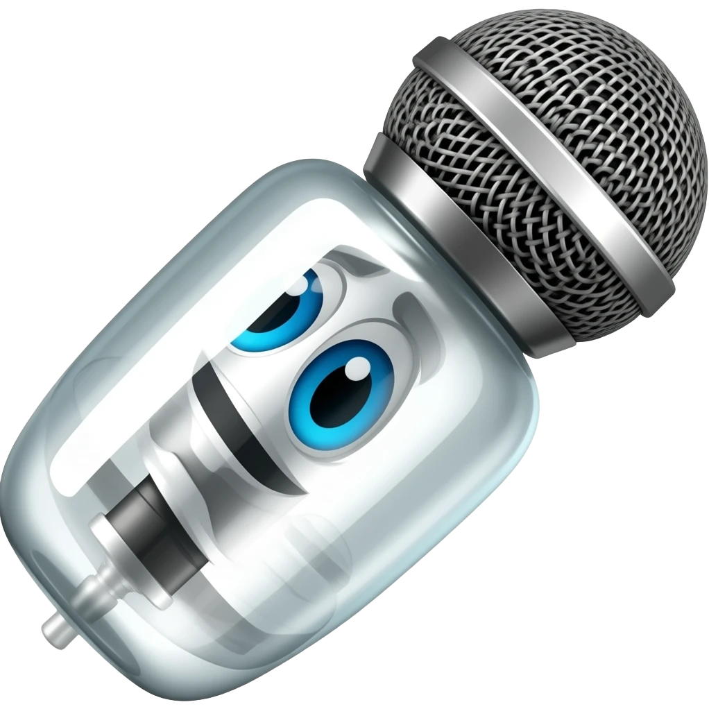 microphone with face emoji