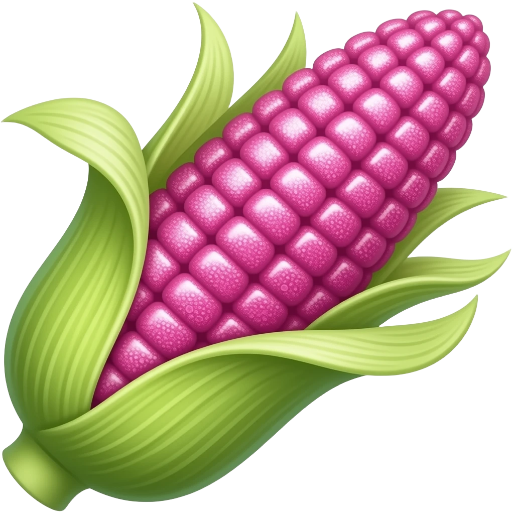 Hot pink glittery corn emoji