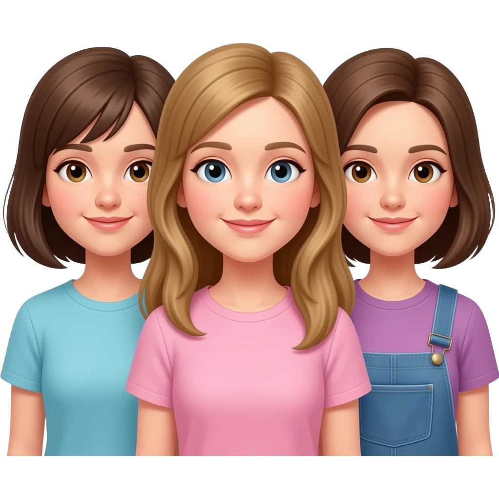 ٣ بنات بحانب بعض emoji