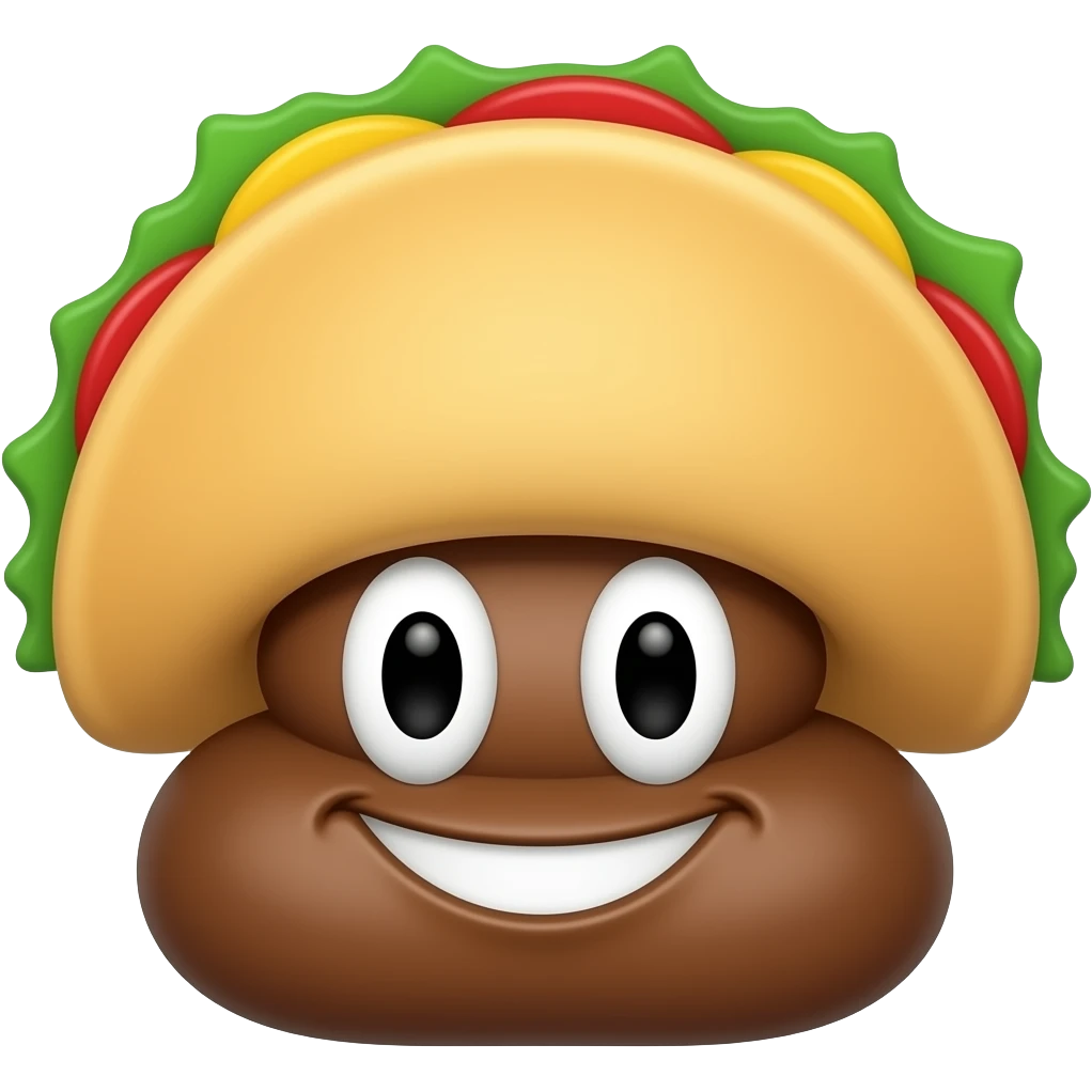 Poop in a microwave that has a taco hat emoji