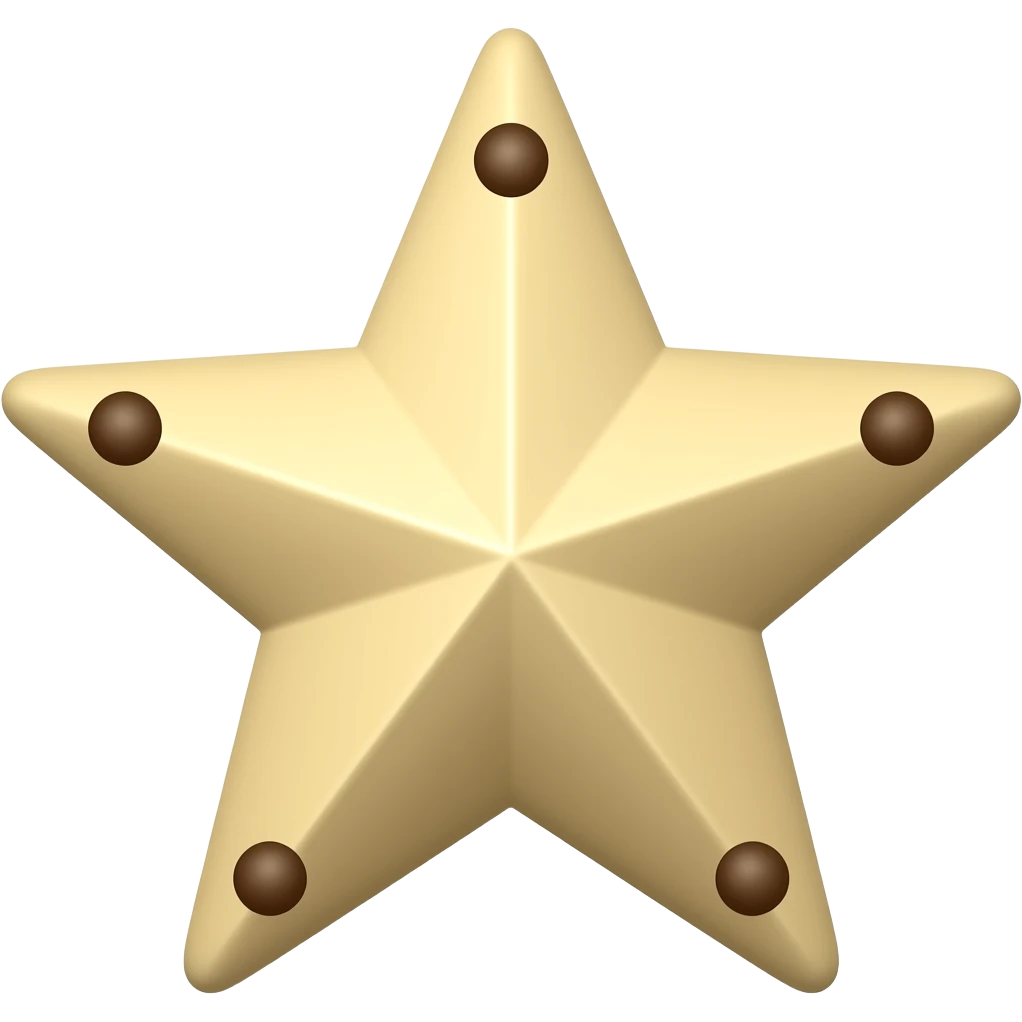 beige star with dark brown dots emoji