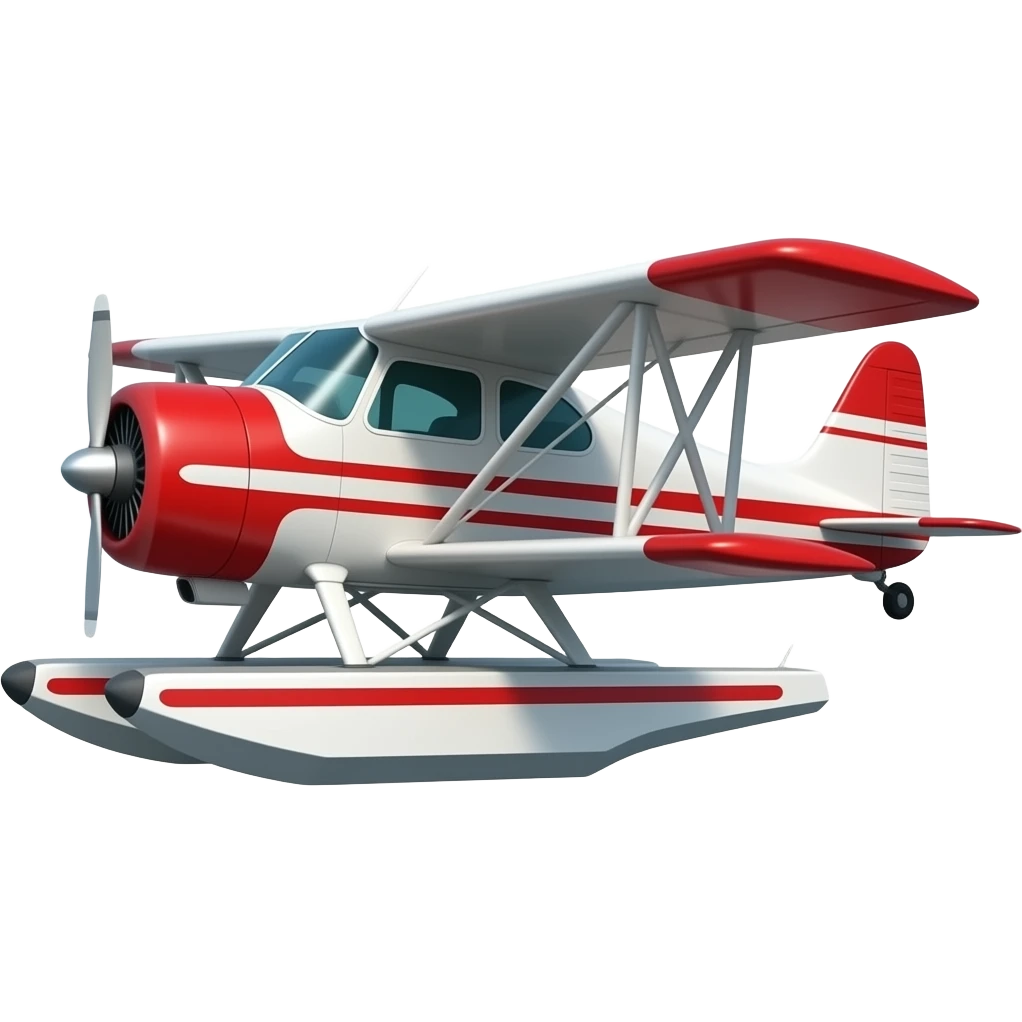 red and white colour mix SEAPLANE emoji
