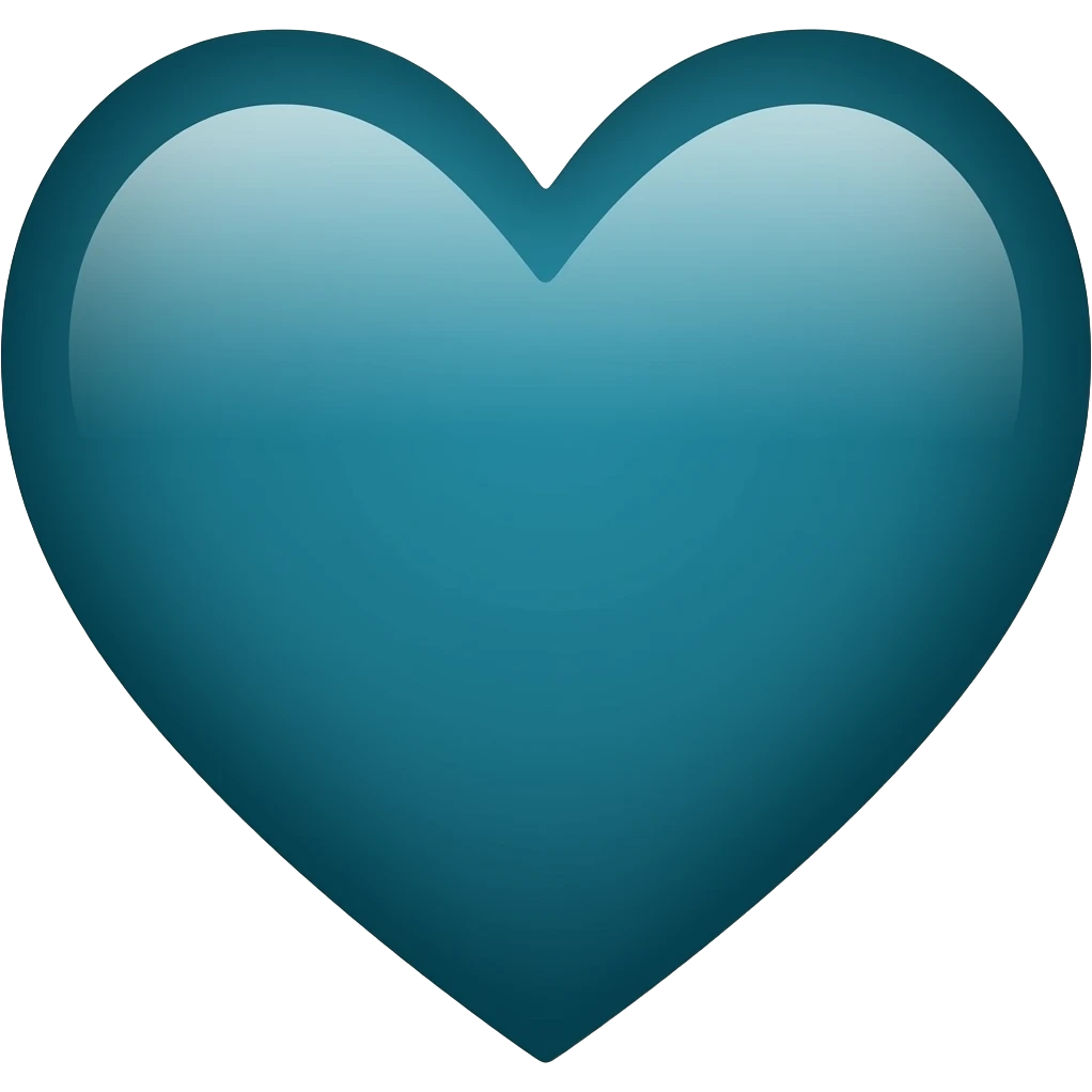 Corazón verde muy oscuro y con  azul emoji