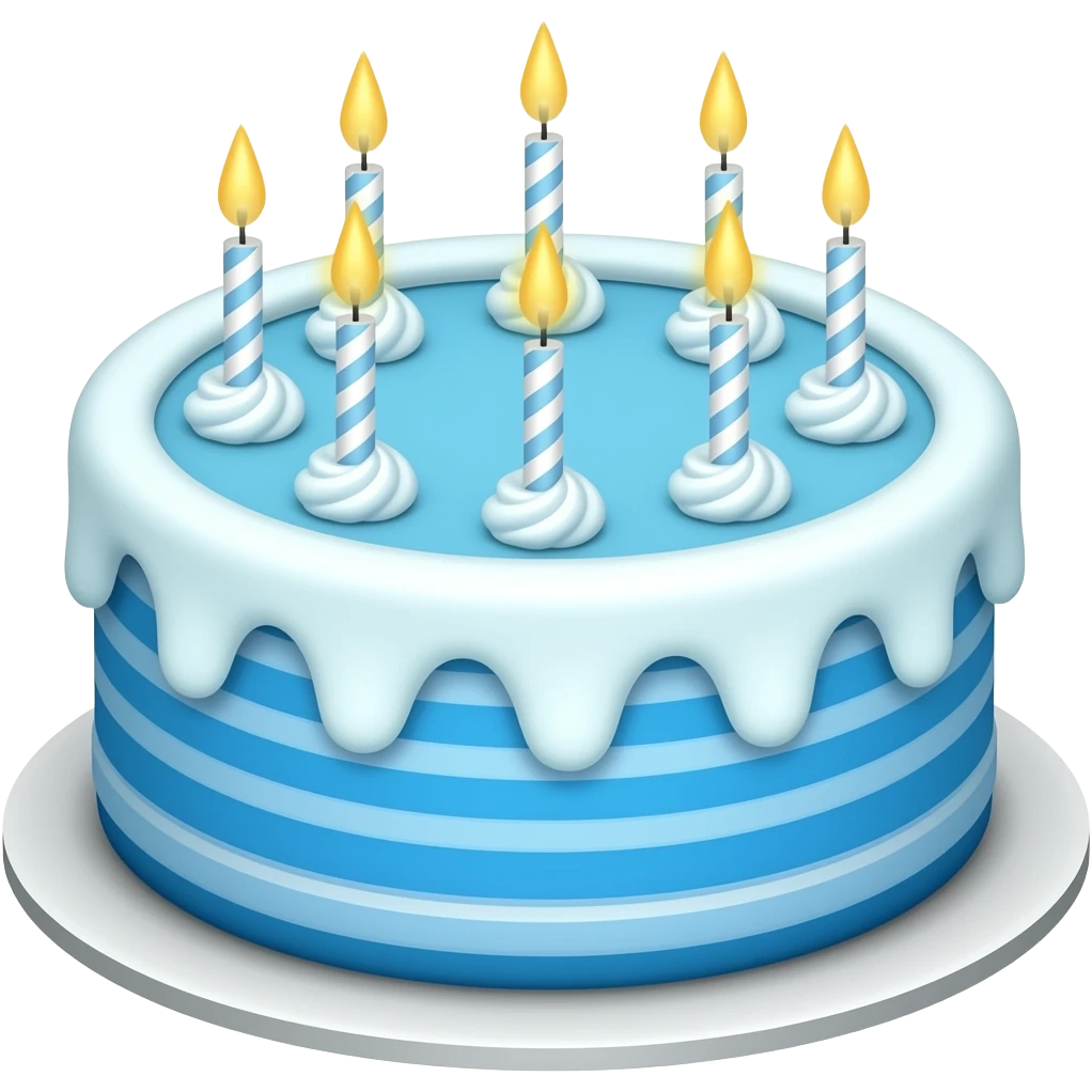 Blue Bday Cake emoji