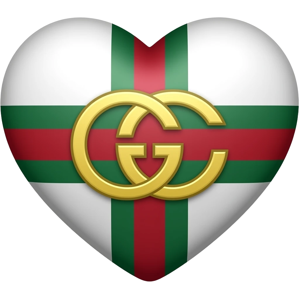 Gucci heart green and red lines emoji