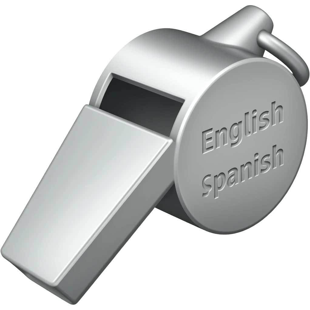 English Spanish whistle emoji