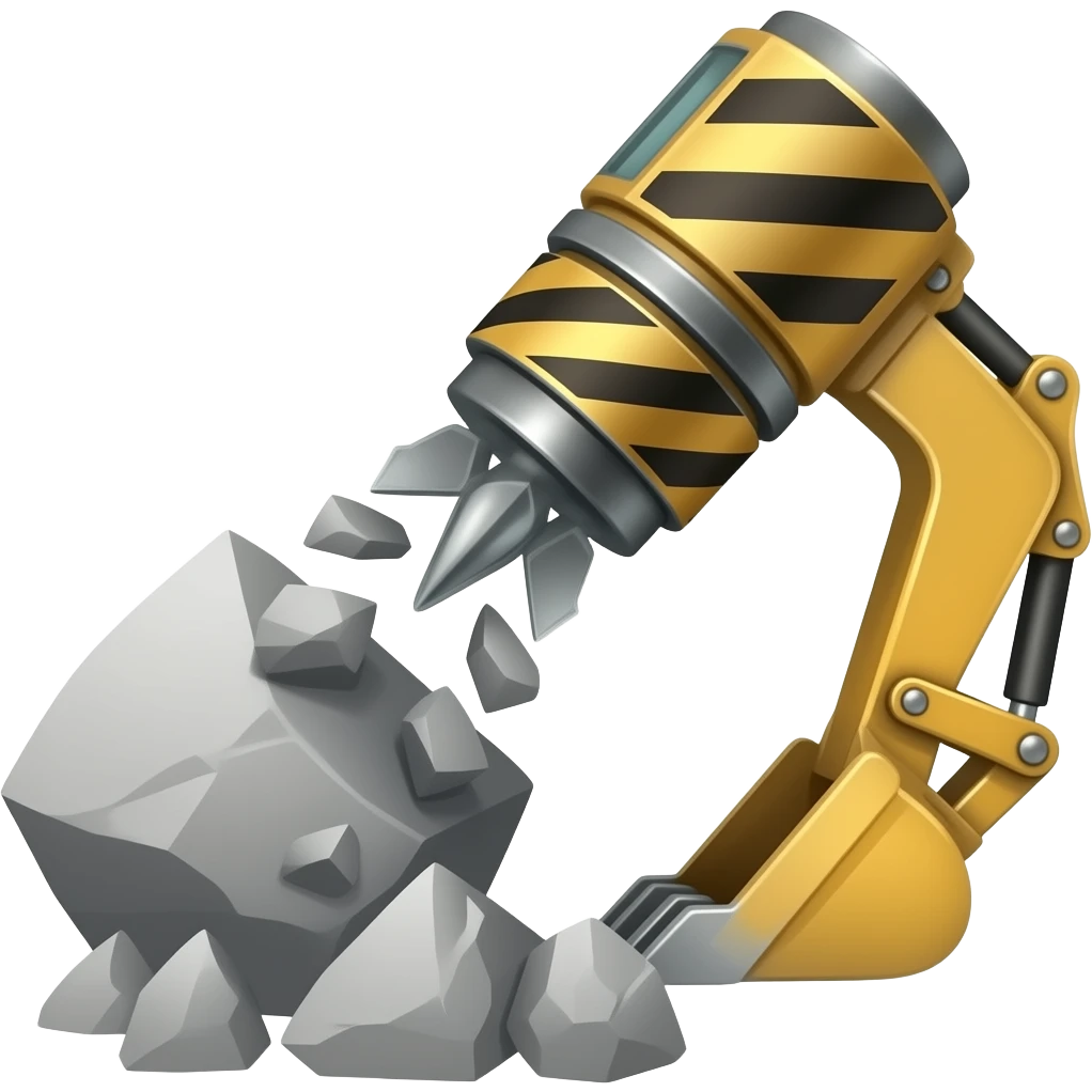Mining jack hammer for breaking rocks emoji