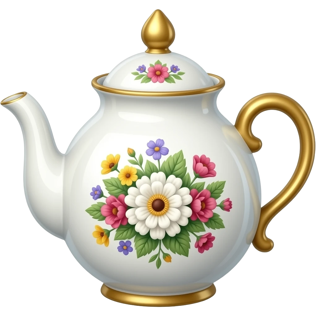 théière en porcelaine Anglaise à fleurs emoji